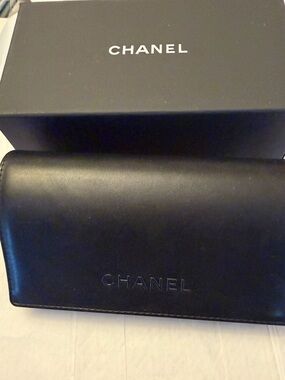 Authentic Chanel Quilted Leather Sunglasses Case